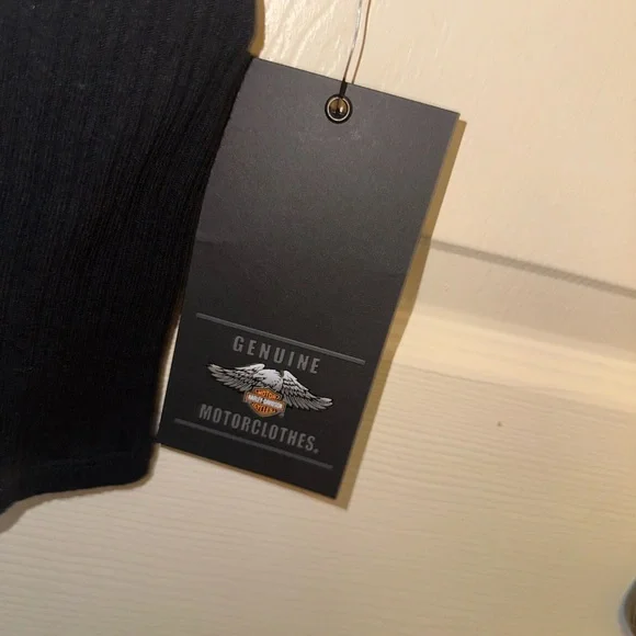 Harley-Davidson Womens Black and orange eagle graphic tank top NWT L biker punk - Picture 6 of 9